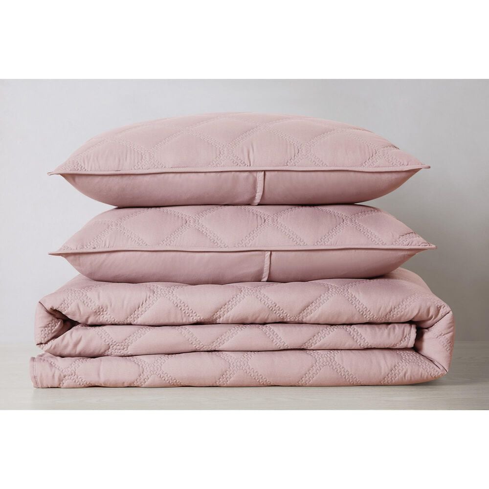 Pem America Truly Soft Everyday 3-Piece Full/Queen Quilt Set in Blush, , large