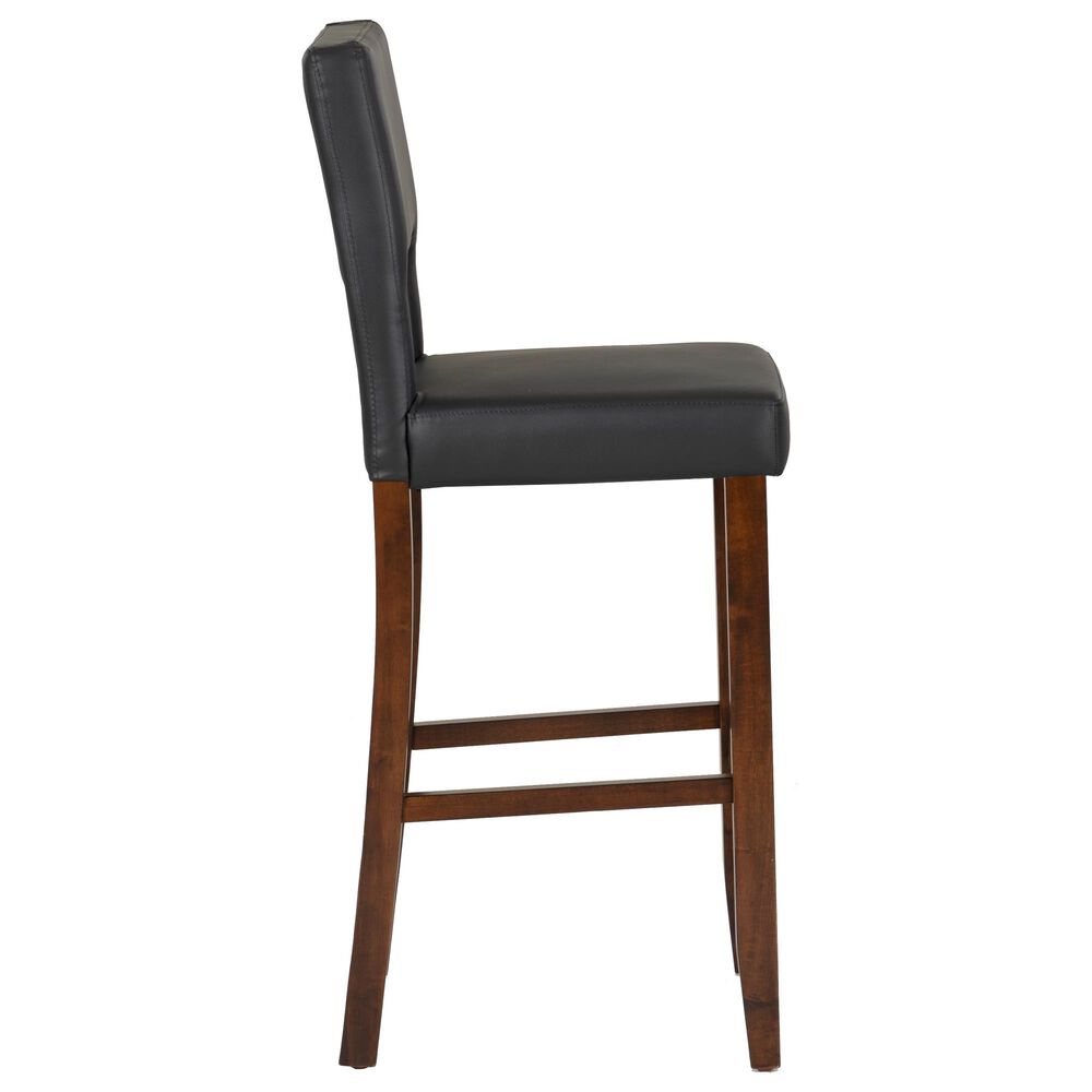 Linon Home Decor Vega Bar Stool with Black Cushion in Espresso, , large