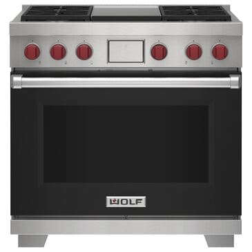 Wolf Appliances 6.3 Cu. Ft. Freestanding Dual Fuel Range with Natural Gas and Infrared Charbroiler in Black, , large
