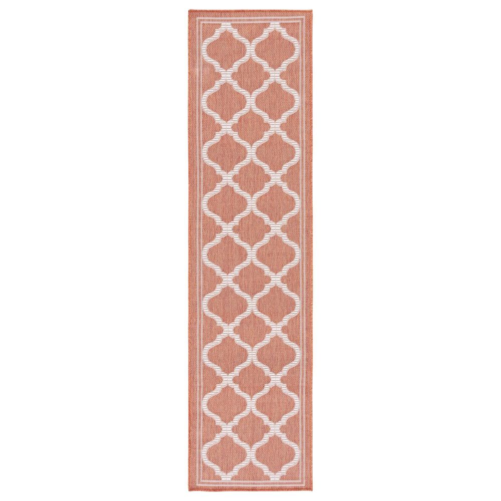 Safavieh Bermuda 2" x 8" Rust and Ivory Indoor/Outdoor Area Performance Rug, , large