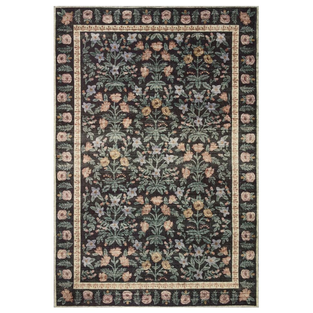 Rifle Paper Co Eden Mughal Garden 2" x 5" Black Runner, , large