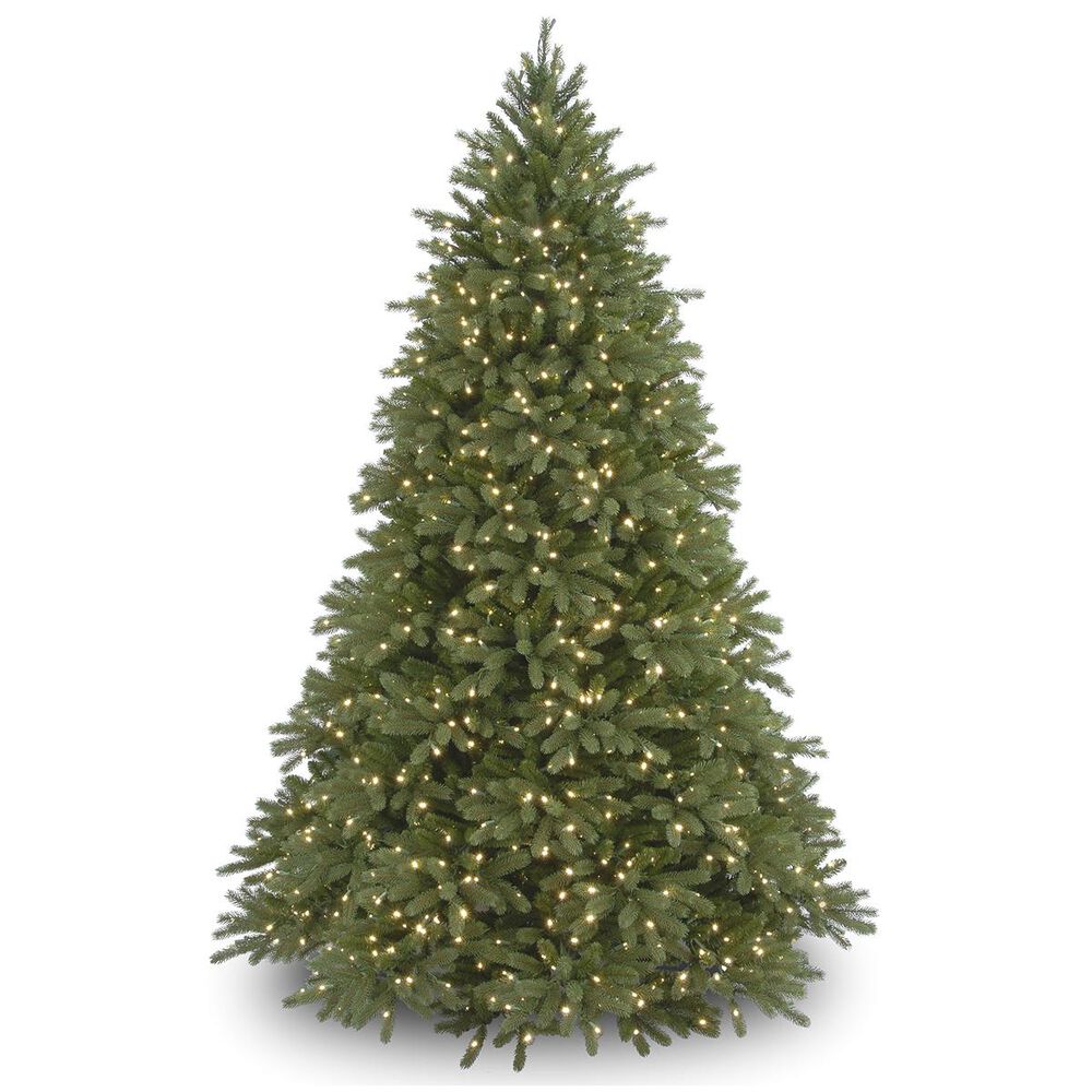 National Tree 9" Feel Real Jersey Fraser Medium Fir Hinged Tree with 1500 White Lights, , large