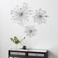 Maple and Jade 24" Round Glam Wall Decor in Black and Clear (Set of 3), , large