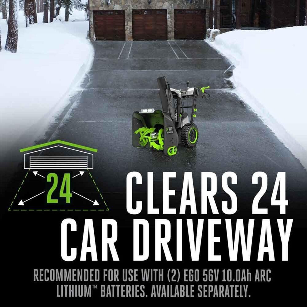 EGO 24&quot; Self-Propelled 2-Stage XP Snow Blower in Gray, &#40;2&#41; 10.0Ah Batteries and Dual Port Charger Included, , large