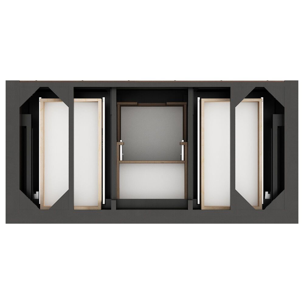 James Martin Vanities Brookfield 48" Single Bathroom Vanity in Black Onyx with 3 cm White Zeus Quartz Top and Rectangular Sink, , large