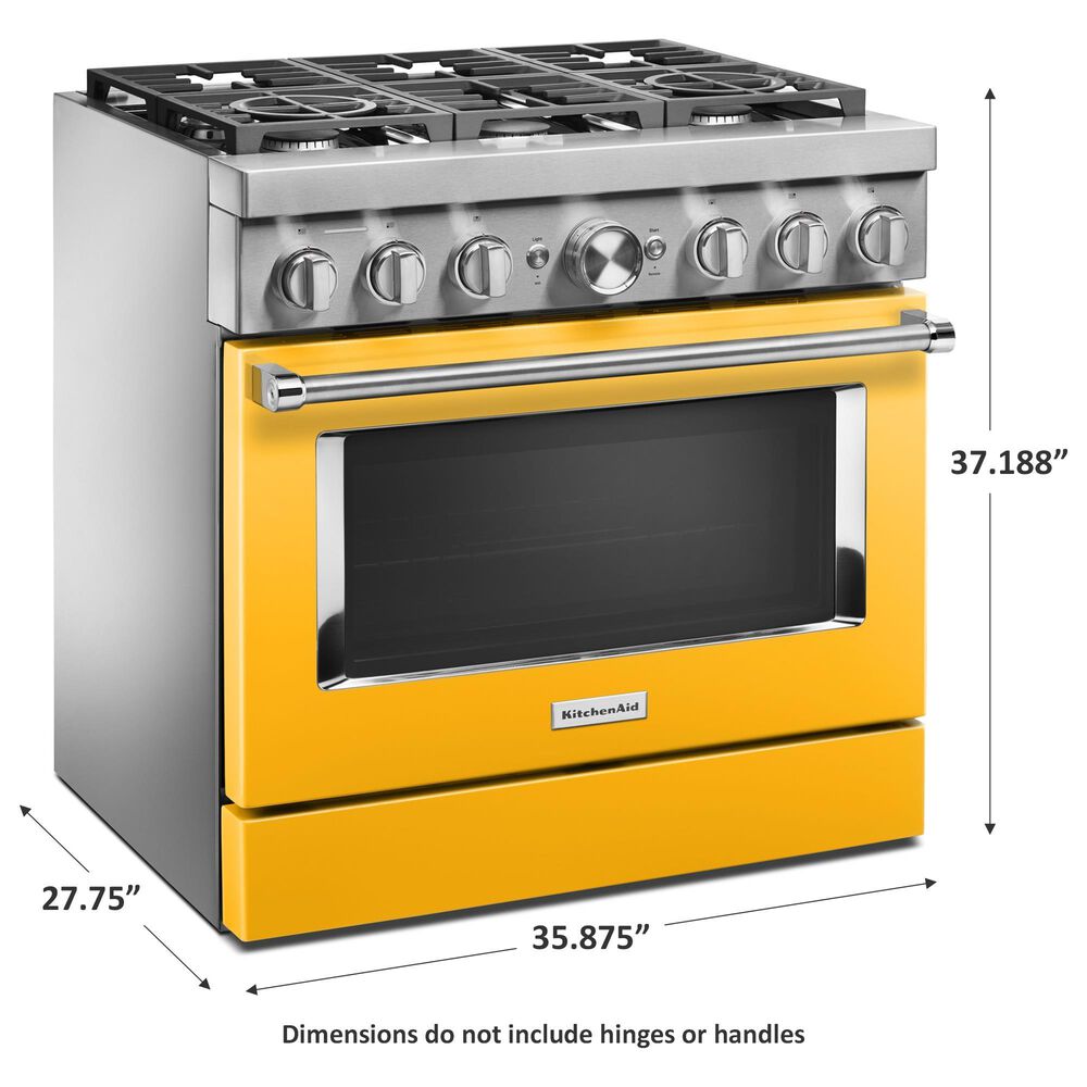 KitchenAid 5.1 Cu. Ft. Freestanding Dual Fuel Range with True Convection in Yellow Pepper, , large