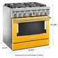 KitchenAid 5.1 Cu. Ft. Freestanding Dual Fuel Range with True Convection in Yellow Pepper, , large