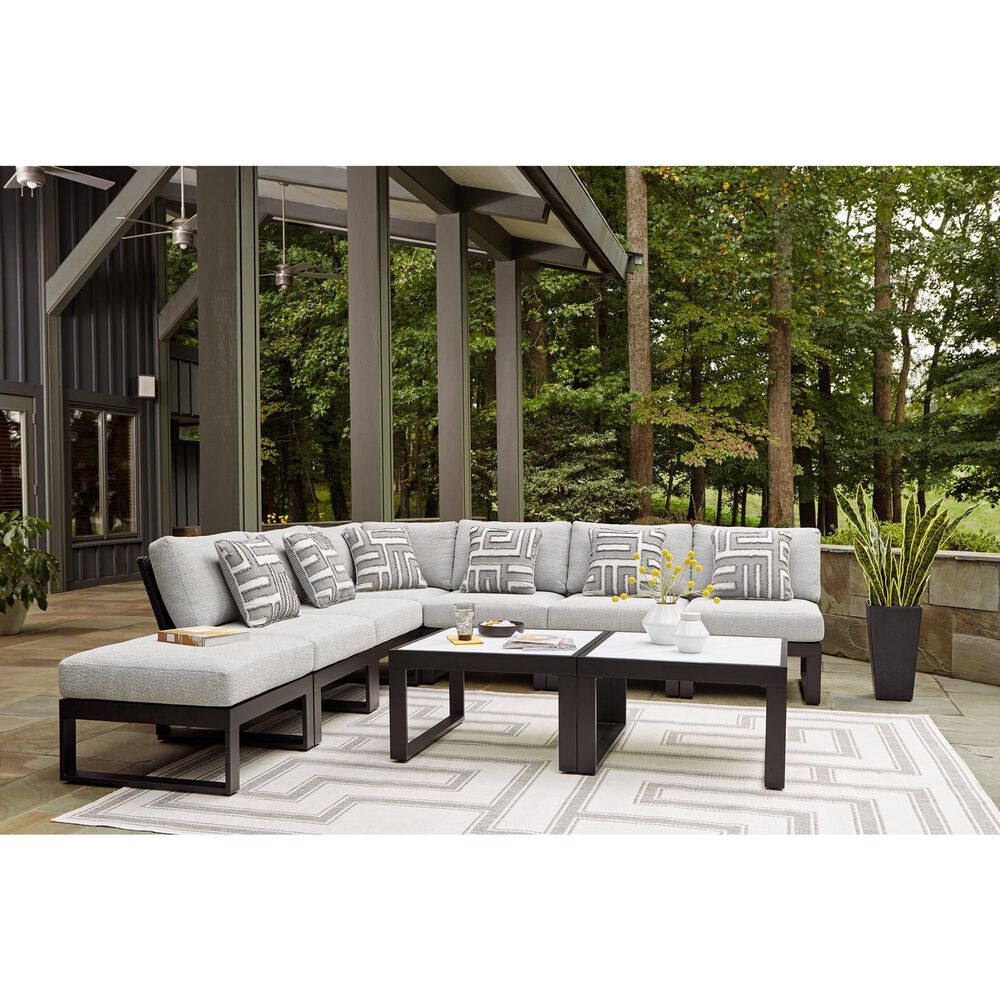 Ashley Beachloft Patio Square Coffee Table in Black and Gray - Table Only, , large