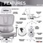 Techni Sport AirFlex 2.0 Gaming Chair in White and Light Grey, , large