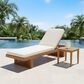 Hearth and Haven 2-piece Outdoor Chaise Lounge Set with Slat Side Table in Cream, , large