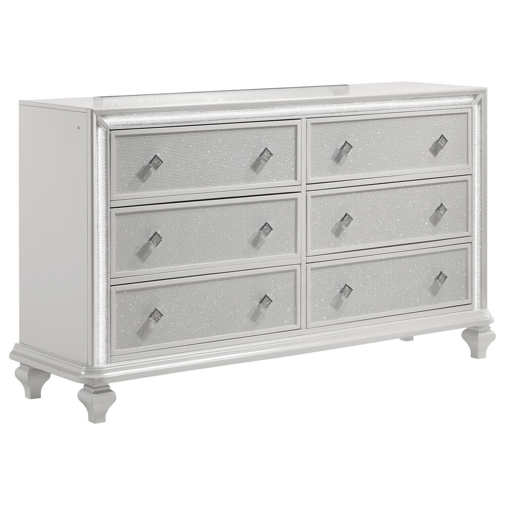 New Heritage Design Stardust 6-Drawer Dresser in White, , large