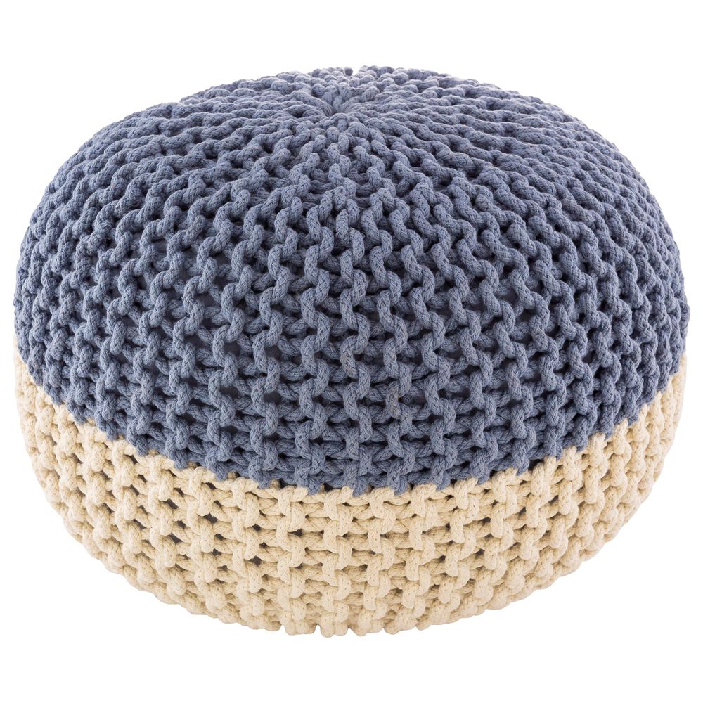 Surya Inc Malmo Pouf in Beige/Navy, , large