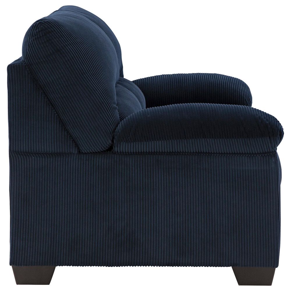 Ashley SimpleJoy Stationary Loveseat in Navy, , large