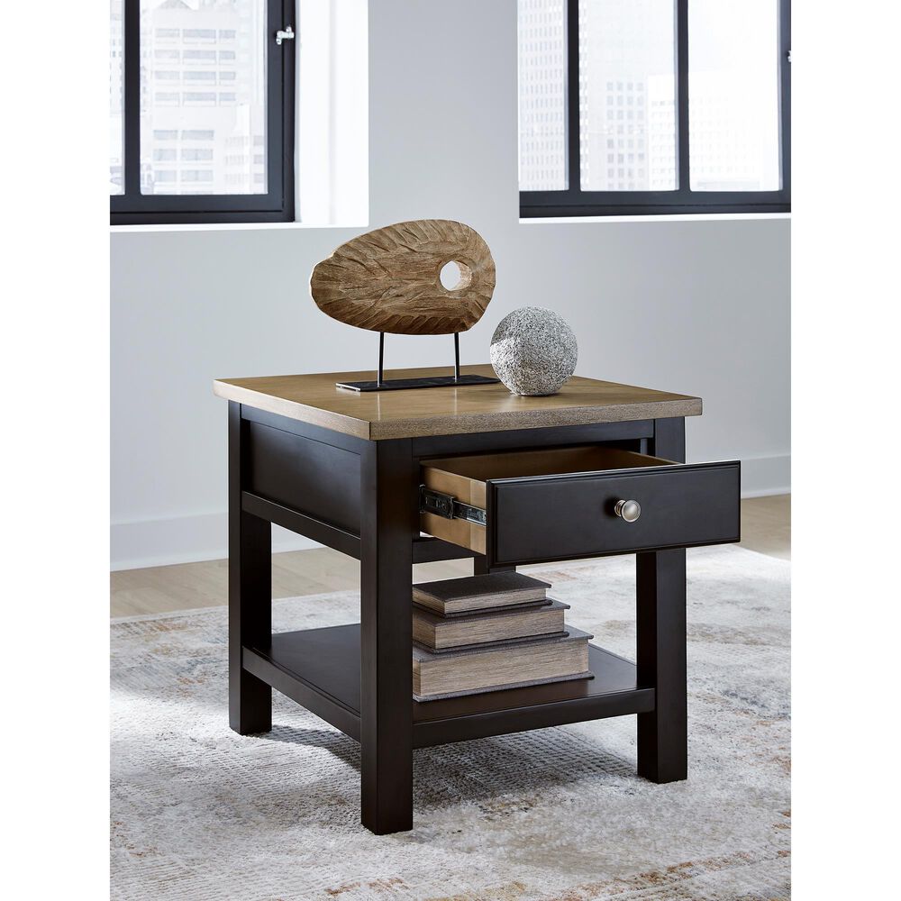 Ashley Drazmine End Table in Brown and Dark Chocolate, , large