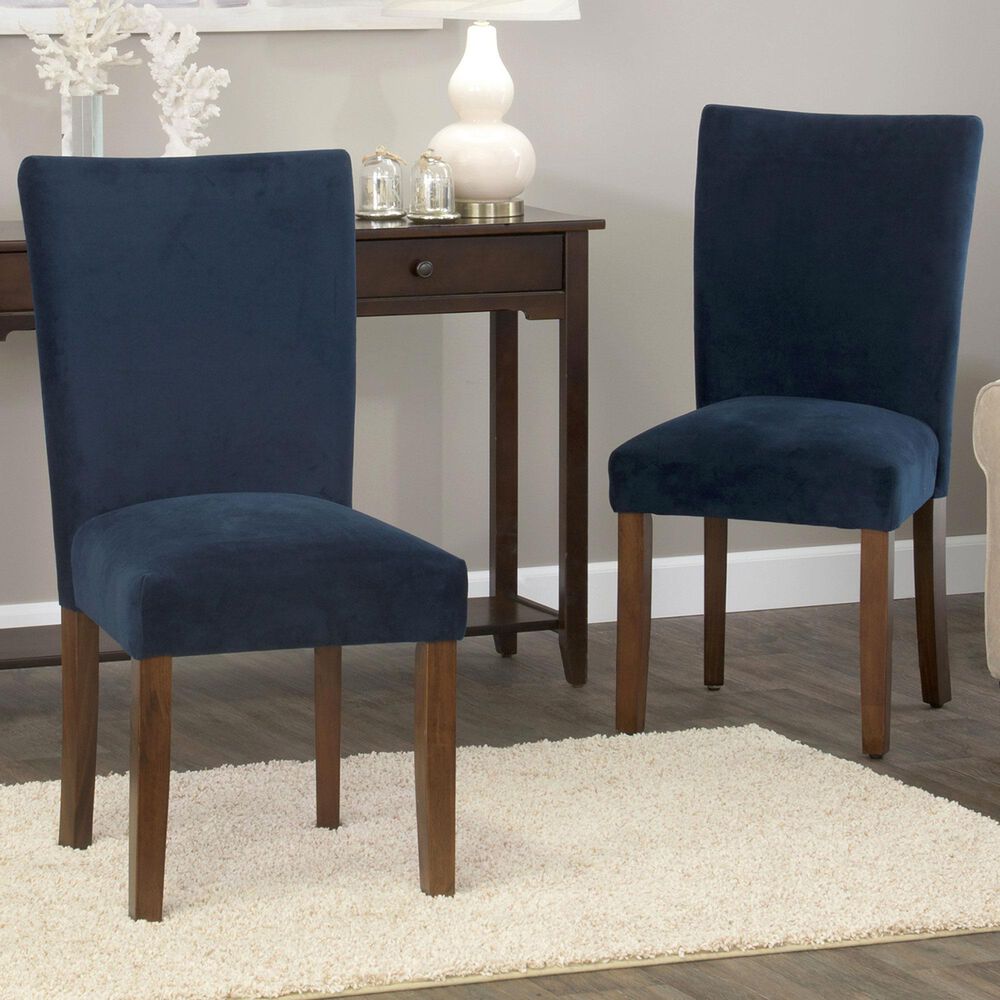 Kinfine Parsons Dining Chair with Dark Navy Cushion in Dark Walnut &#40;Set of 2&#41;, , large