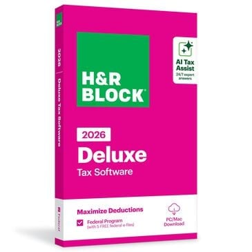 H&R Block Deluxe 2026 Tax Software for PC and MAC, , large