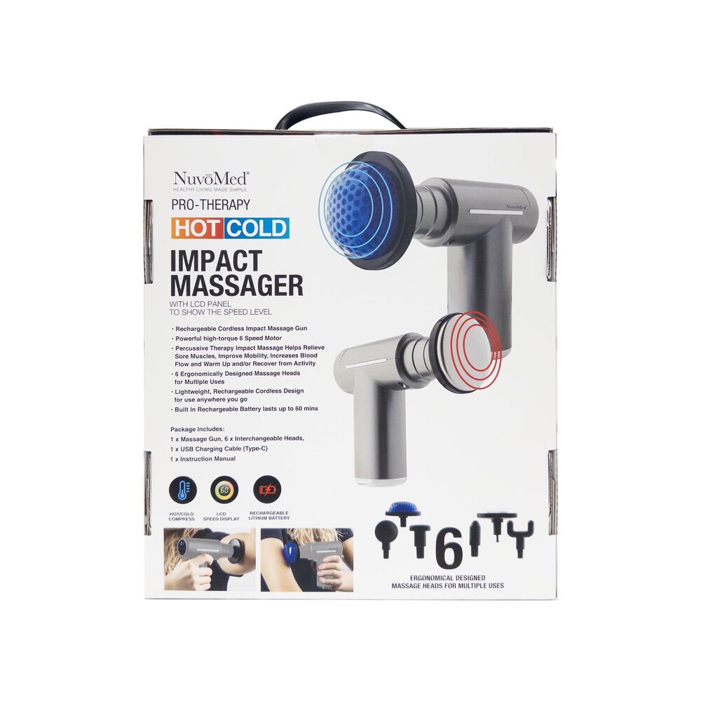 Nuvomed Pro-Therapy Hot &amp; Cold Impact Massager with LCD Display in Gray, , large