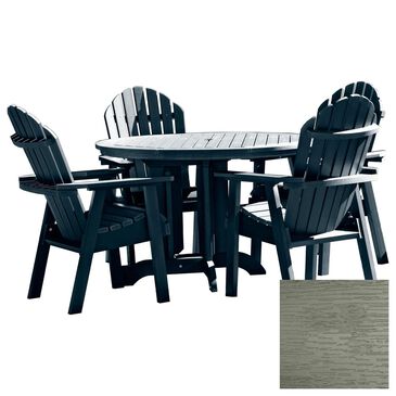 Highwood USA 5-Piece Patio Adirondack Dining Set in Eucalyptus, , large
