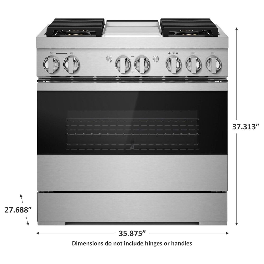 JennAir Noir 36&quot; Professional Range with Griddle in Stainless Steel, , large