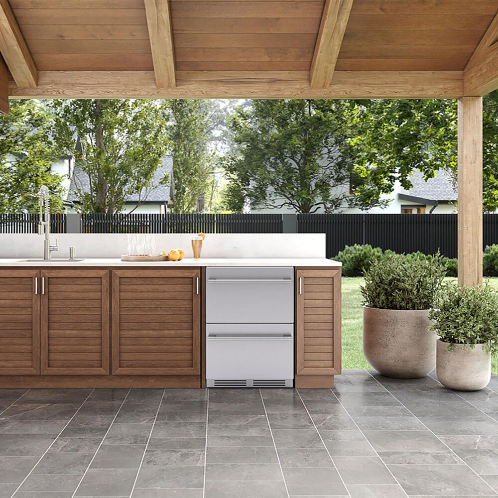 Zephyr 5.1 Cu. Ft. Outdoor Dual Zone Drawer Refrigerator in Stainless Steel, , large