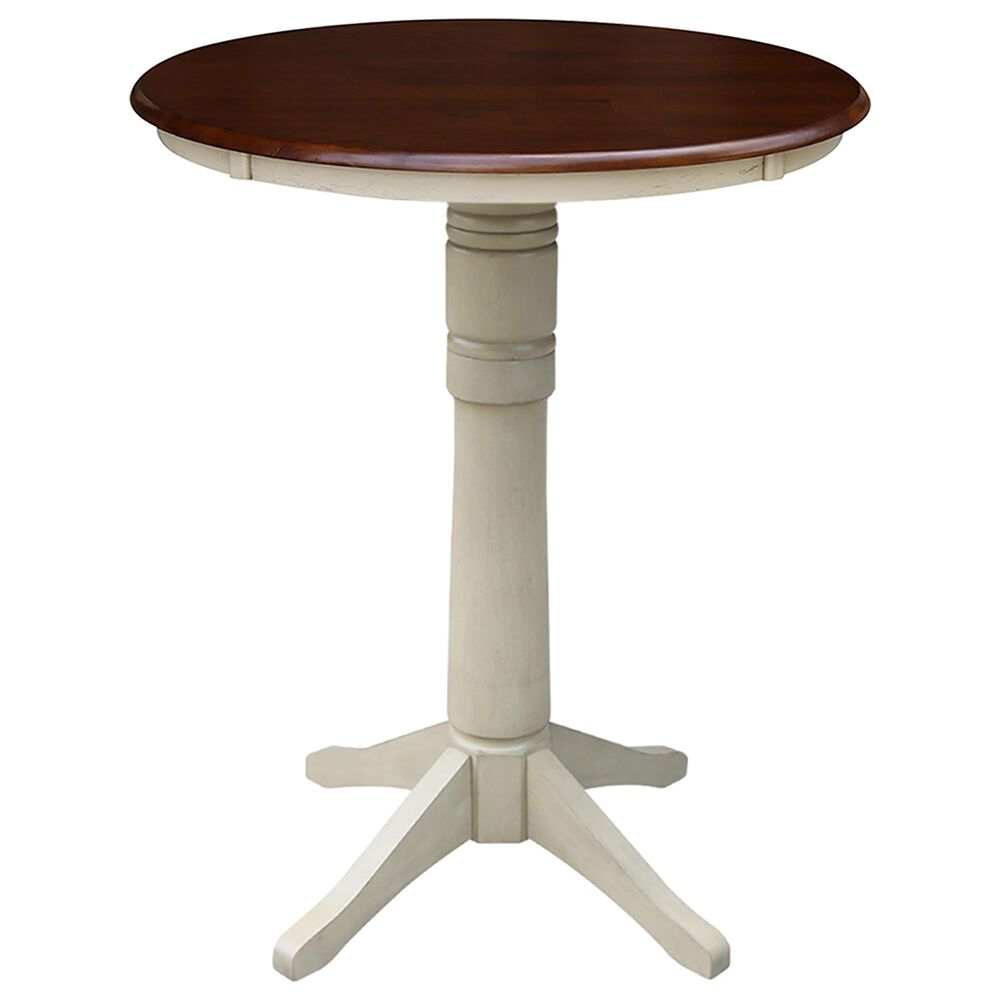 International Concepts 30" Pedestal Table in Almond/Espresso, , large