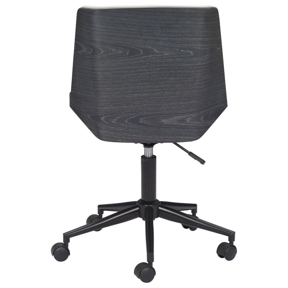 Zuo Modern Maker Office Chair with White Faux Leather in Black, , large
