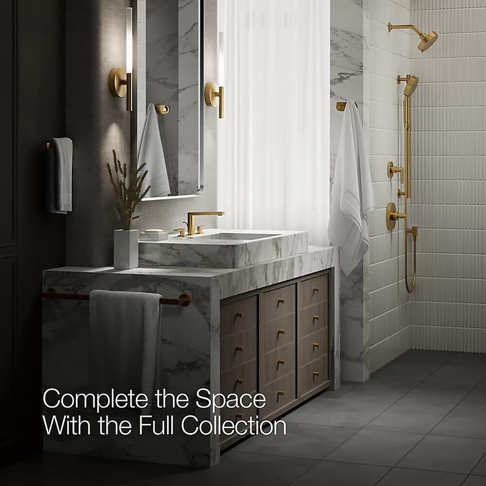 Kohler Composed Widespread Bathroom Sink Faucet in Vibrant Brushed Moderne Brass, , large