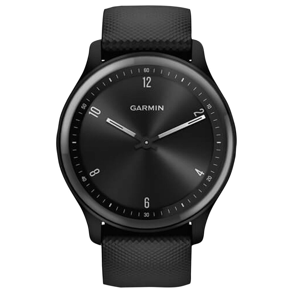 Garmin vivomove Sport Smartwatch in Black Case and Silicone Band with Slate Accents, , large