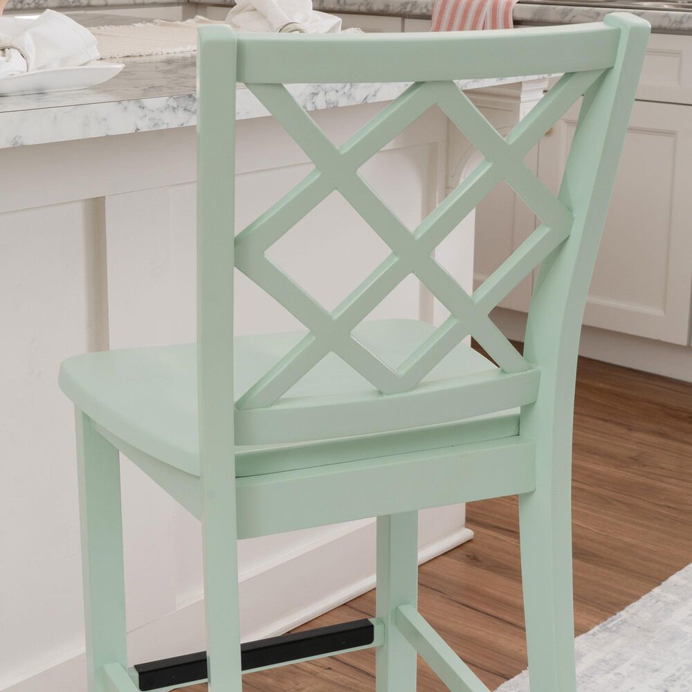 Linon Home Decor Mayfair Counter Stool in Mint Green, , large