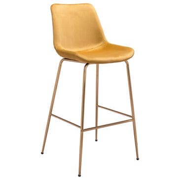 Zuo Modern Tony Extra Tall Bar Chair in Yellow/Gold, , large