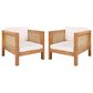Hearth and Haven Outdoor Club Chair with Teak Frame in Beige (Set of 2), , large