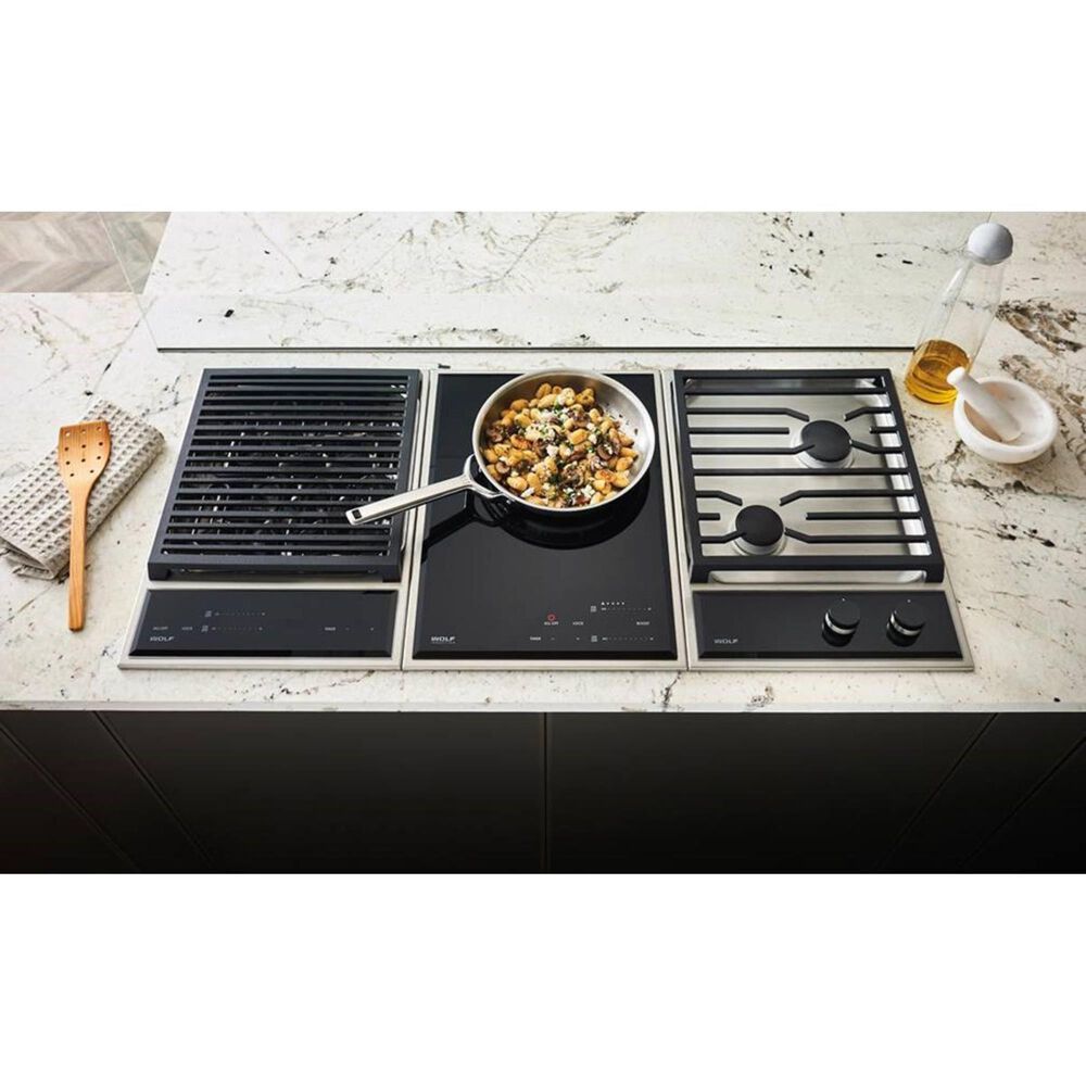 Wolf 15&quot; Transitional Induction Cooktop in Black and Stainless Steel, , large