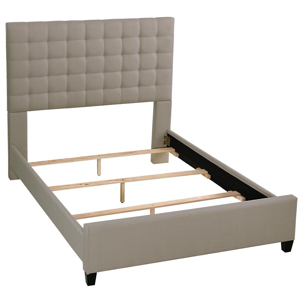 Richlands Furniture Bergen Queen Upholstered Bed in Dove Gray, , large