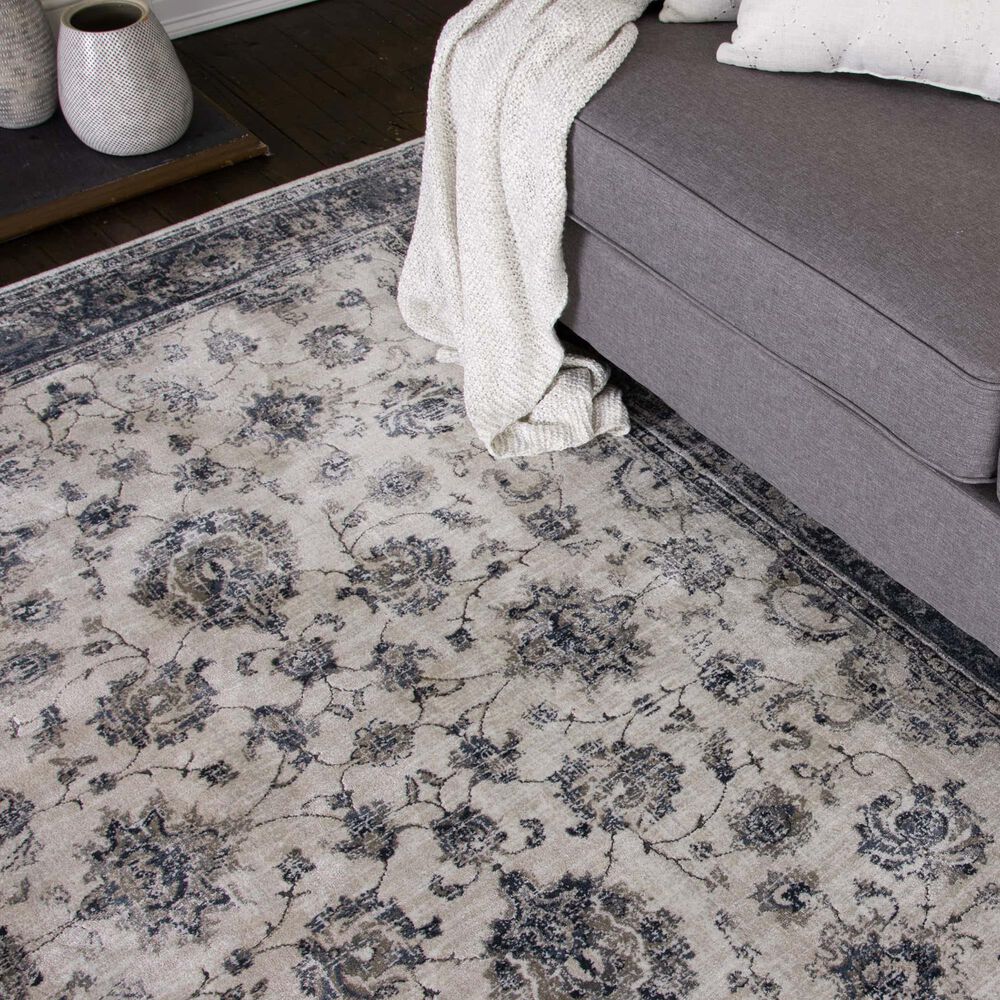 Central Oriental Clearwater Oriel 5&#39;3&quot; x 7&#39;7&quot; Biscuit and Nightfall Area Rug, , large