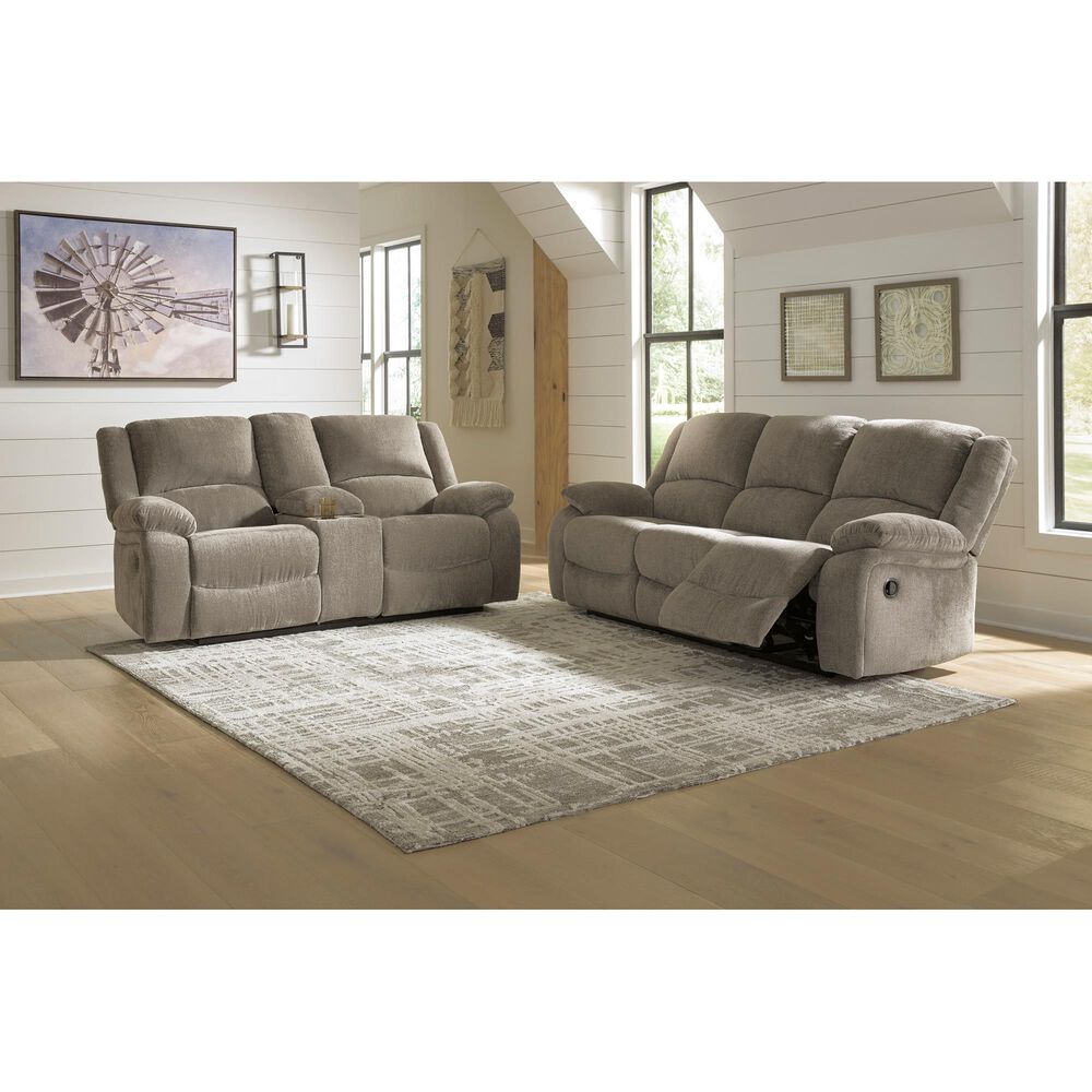Ashley Draycoll Double Reclining Loveseat with Console in Pewter, , large