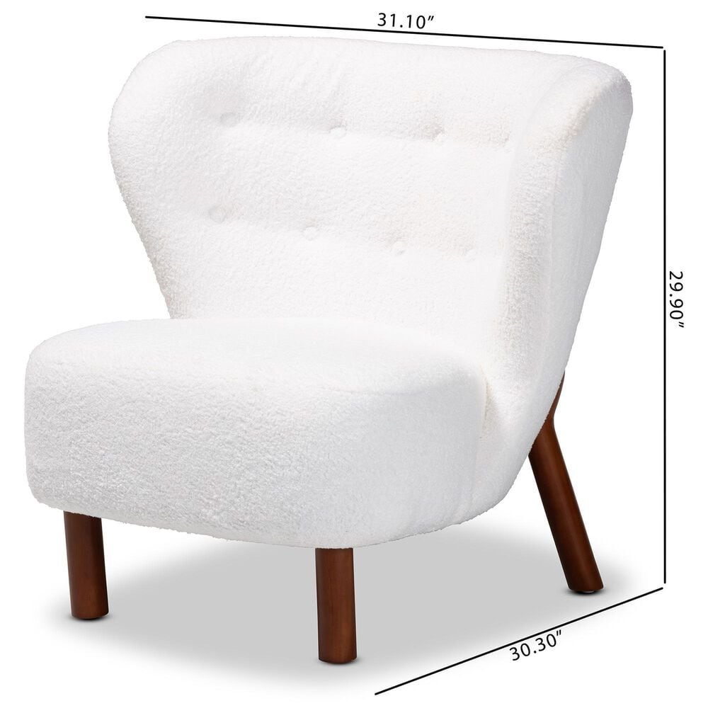 Baxton Studio Cabrera Accent Chair in White, , large