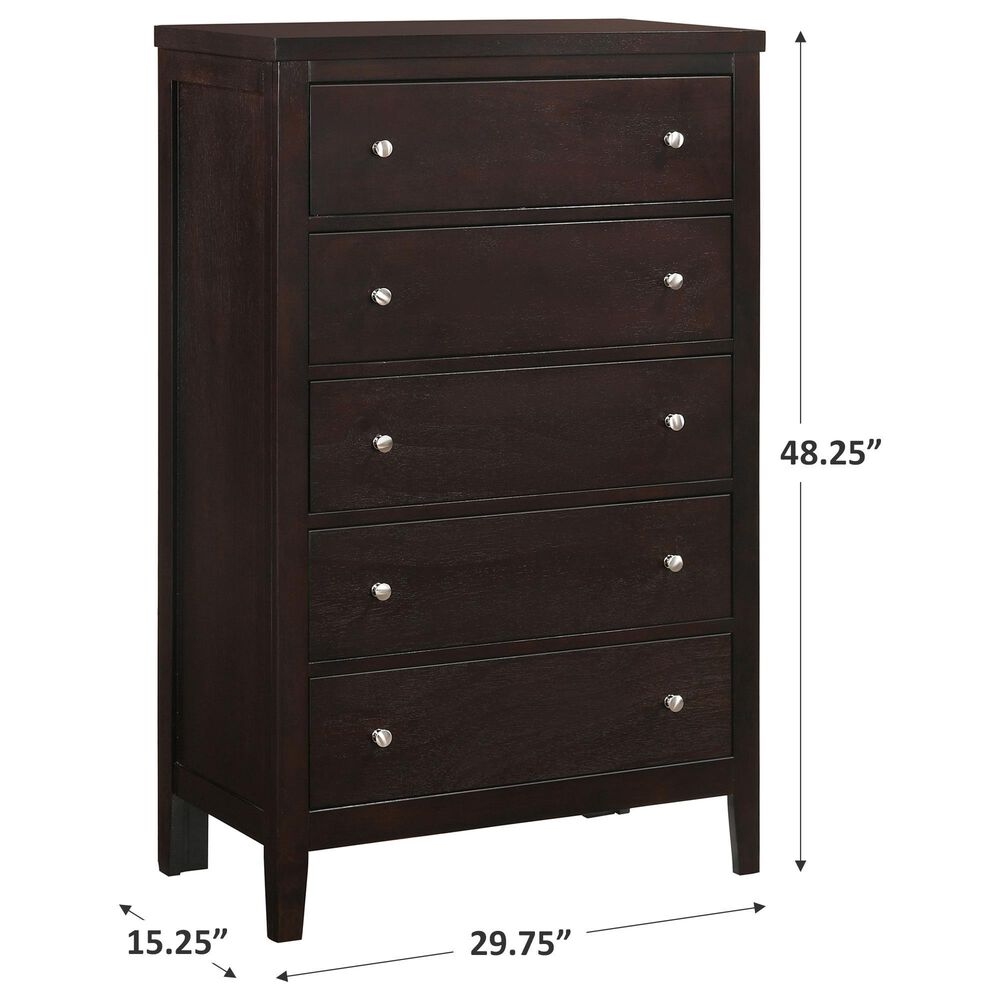 Pacific Landing Carlton 5 Drawer Chest in Cappuccino, , large