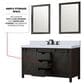 Lexora Home Marsyas 60" Double Bathroom Vanity in Brown with White Quartz Top and Rectangular Sinks, , large