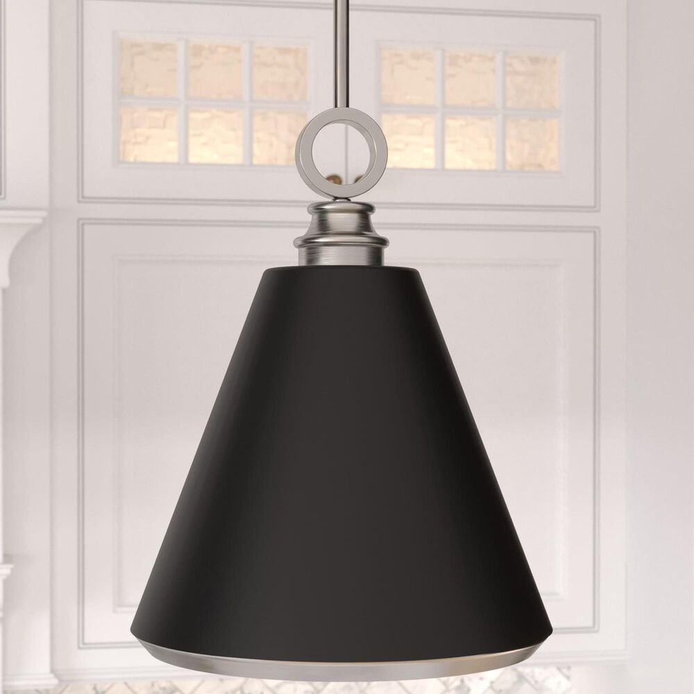 Hunter Klein 12&quot; 1-Light Pendant in Brushed Nickel, , large