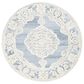 Safavieh Micro-Loop Bohemian 5" Round Light Blue and Ivory Area Rug, , large