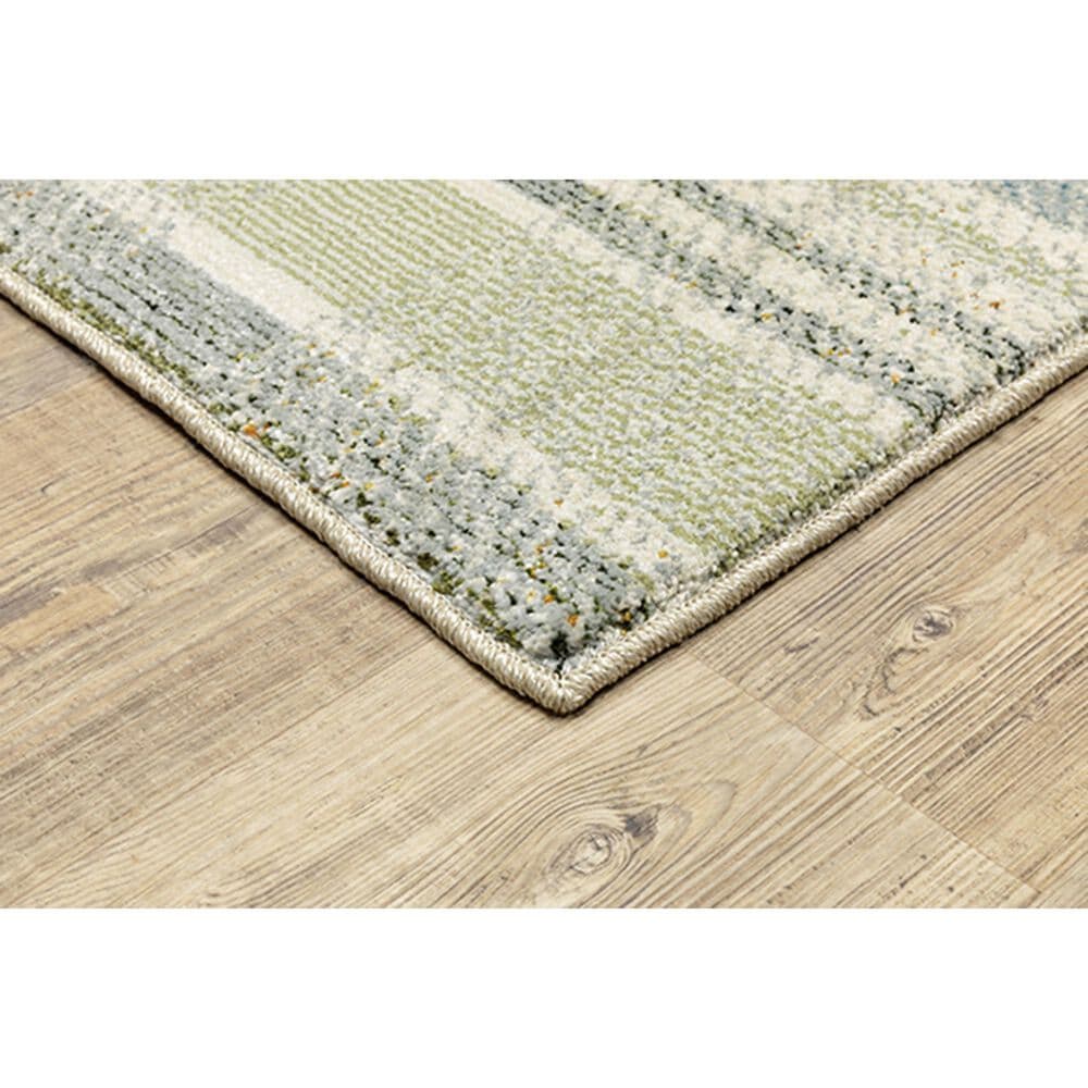 Oriental Weavers Atlas Geometric 752E0 2&#39;3&quot; x 8&#39; Blue and Green Runner, , large
