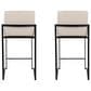 Lumisource Fuji High Back Counter Stool with Beige Fabric Cushion in Black (Set of 2), , large