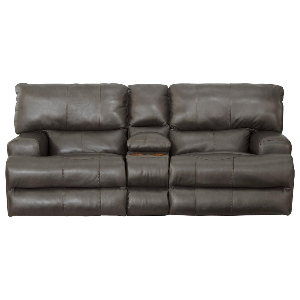 Hartsfield Wembley Lay Flat Manual Reclining Loveseat in Steel, , large