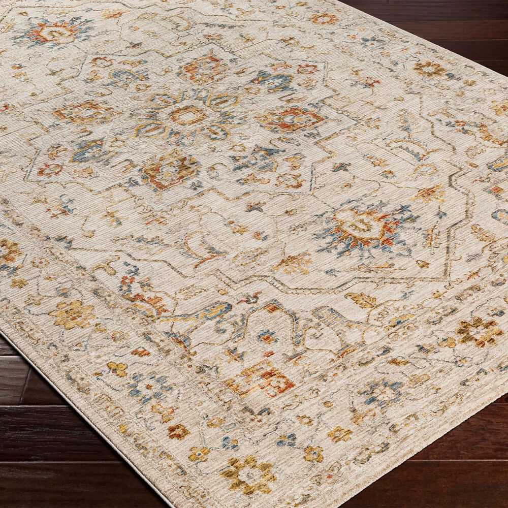 Surya Reina Light Gray, Medium Gray, Cream, Light Brown, Denim, Rust, Mustard and Olive 6'7" x 9'6" Area Rug, , large