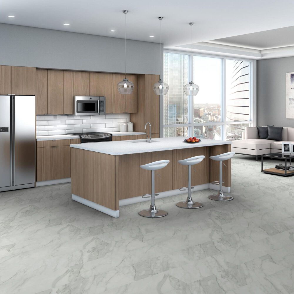 Shaw Pylon SPC Carrara White 12&quot; x 24&quot; Luxury Vinyl Tile, , large