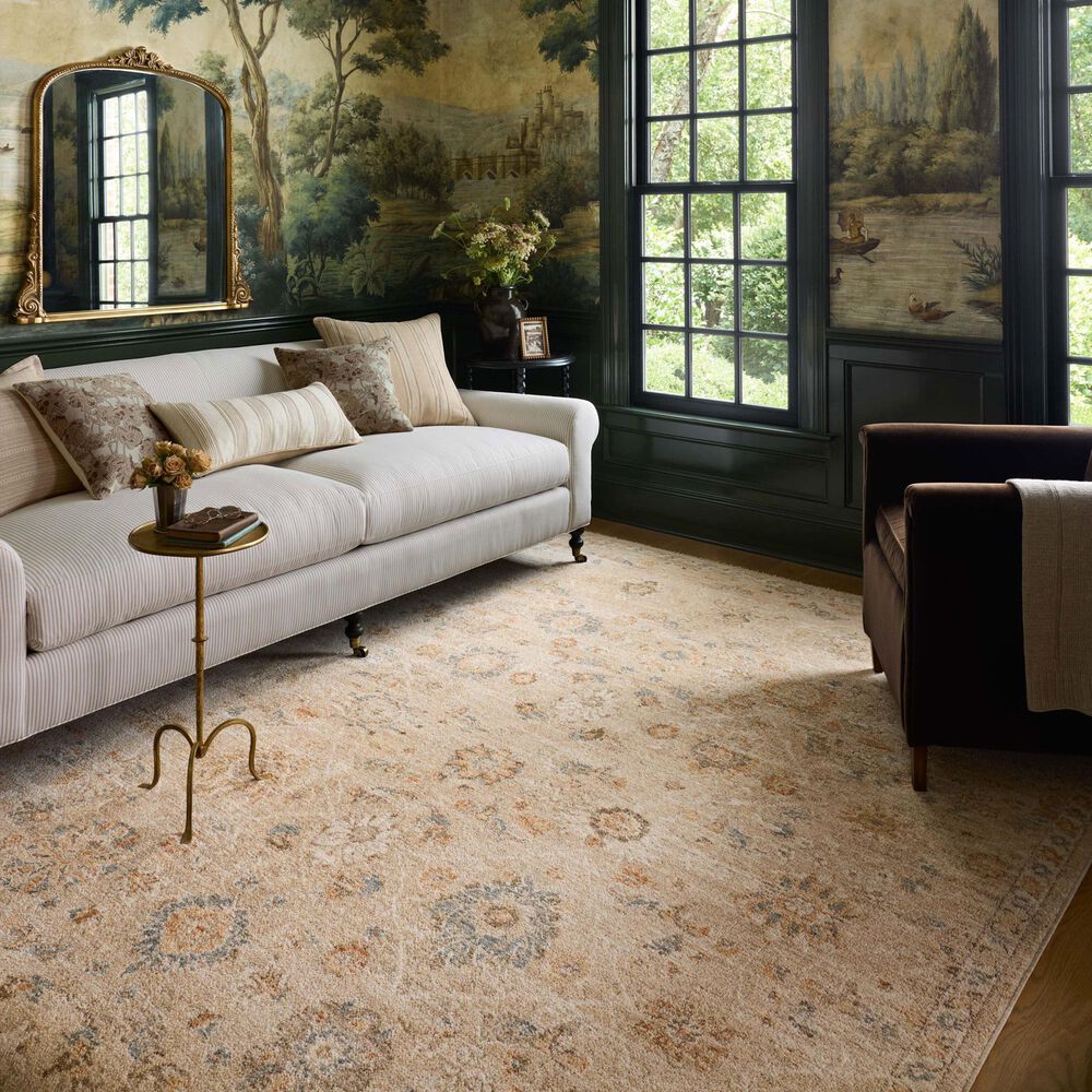 Chris Loves Julia x Loloi Palma Natural and Multicolor 3'6" x 5'6" Area Rug, , large