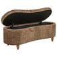 Hampton Park Bailey Boucle Flip Top Storage Bench in Chocolate, , large