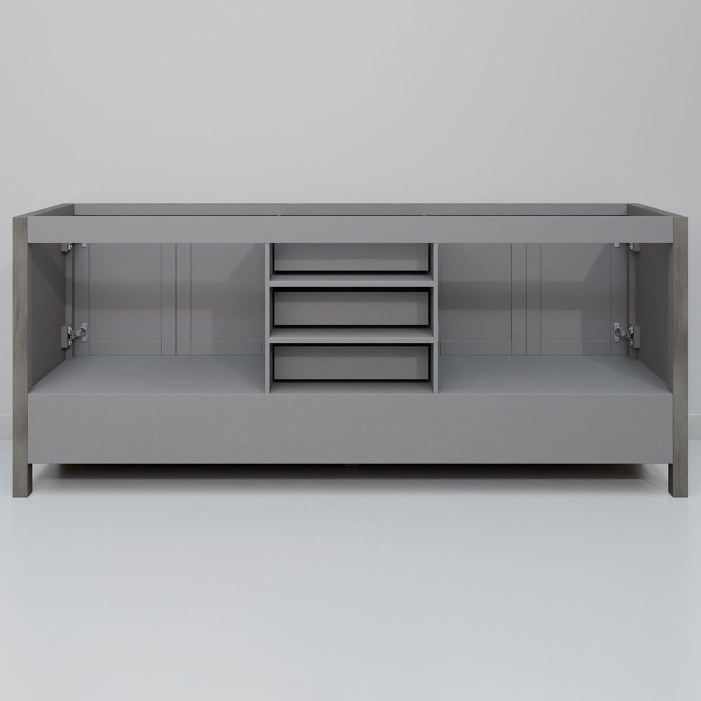 Lexora Home Jacques 72&quot; Double Bathroom Vanity in Distressed Grey with 2 cm White Carrara Marble Top and Rectangular Sinks, , large