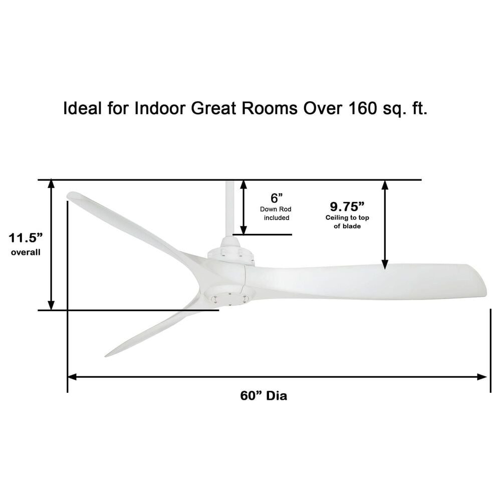 Minka-Aire Aviation 60" Ceiling Fan in White, , large