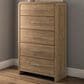 Ashley Gramburg 5-Drawer Chest in Warm Natural Brown, , large